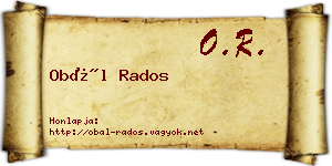 Obál Rados névjegykártya